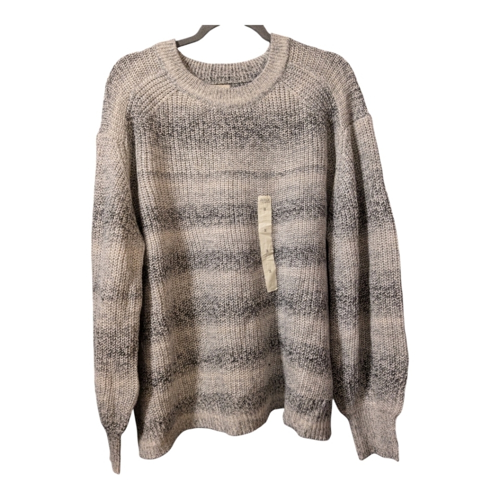 A.N.A. 1X Variegated Gray Thick Knit Sweater NWT